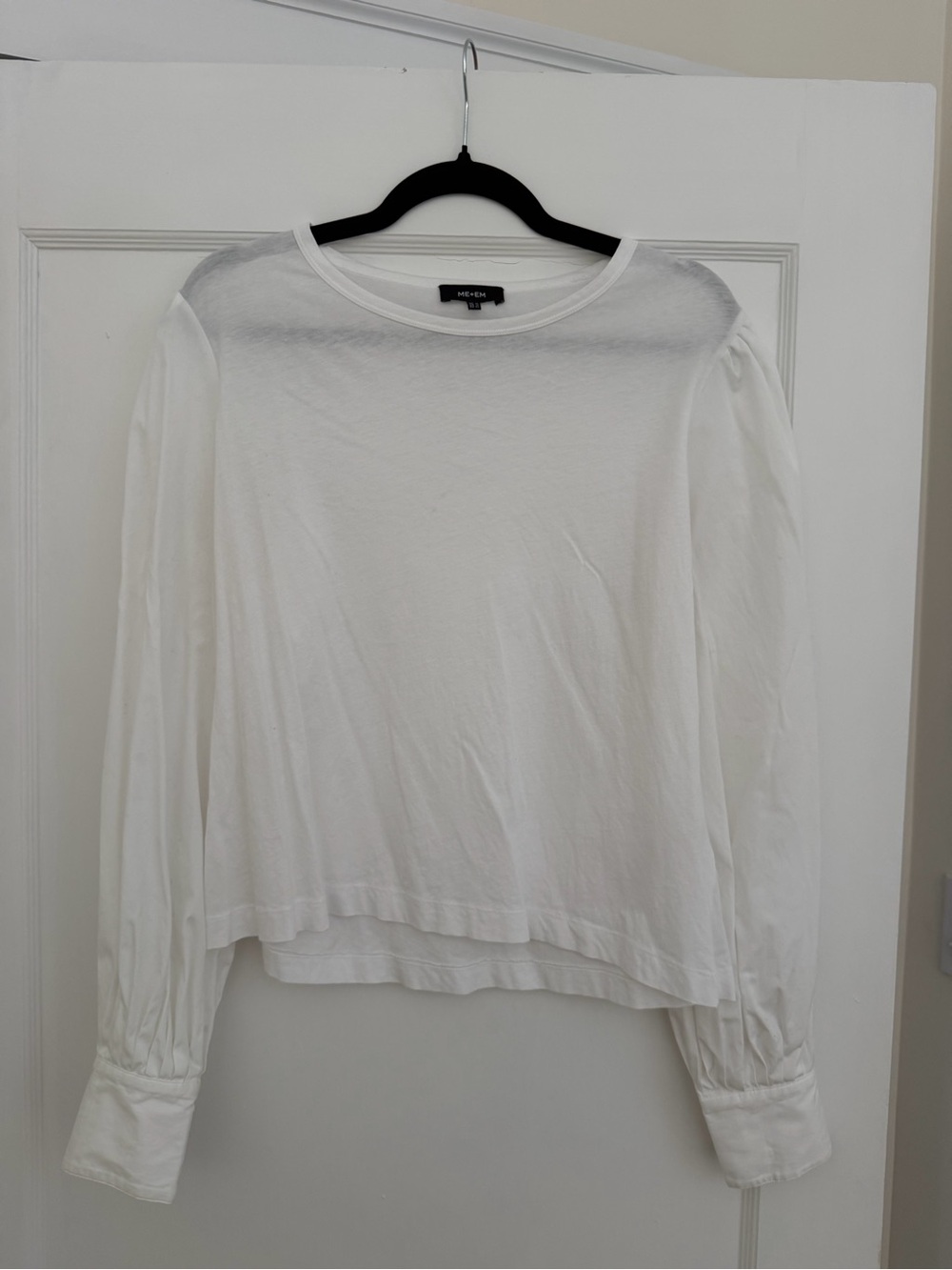 ME+EM White Long-Sleeve Layering Top